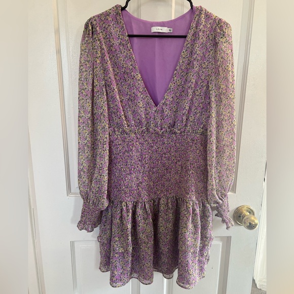 LUSH Floral-Print Smocked Mini Dress - Picture 4 of 7